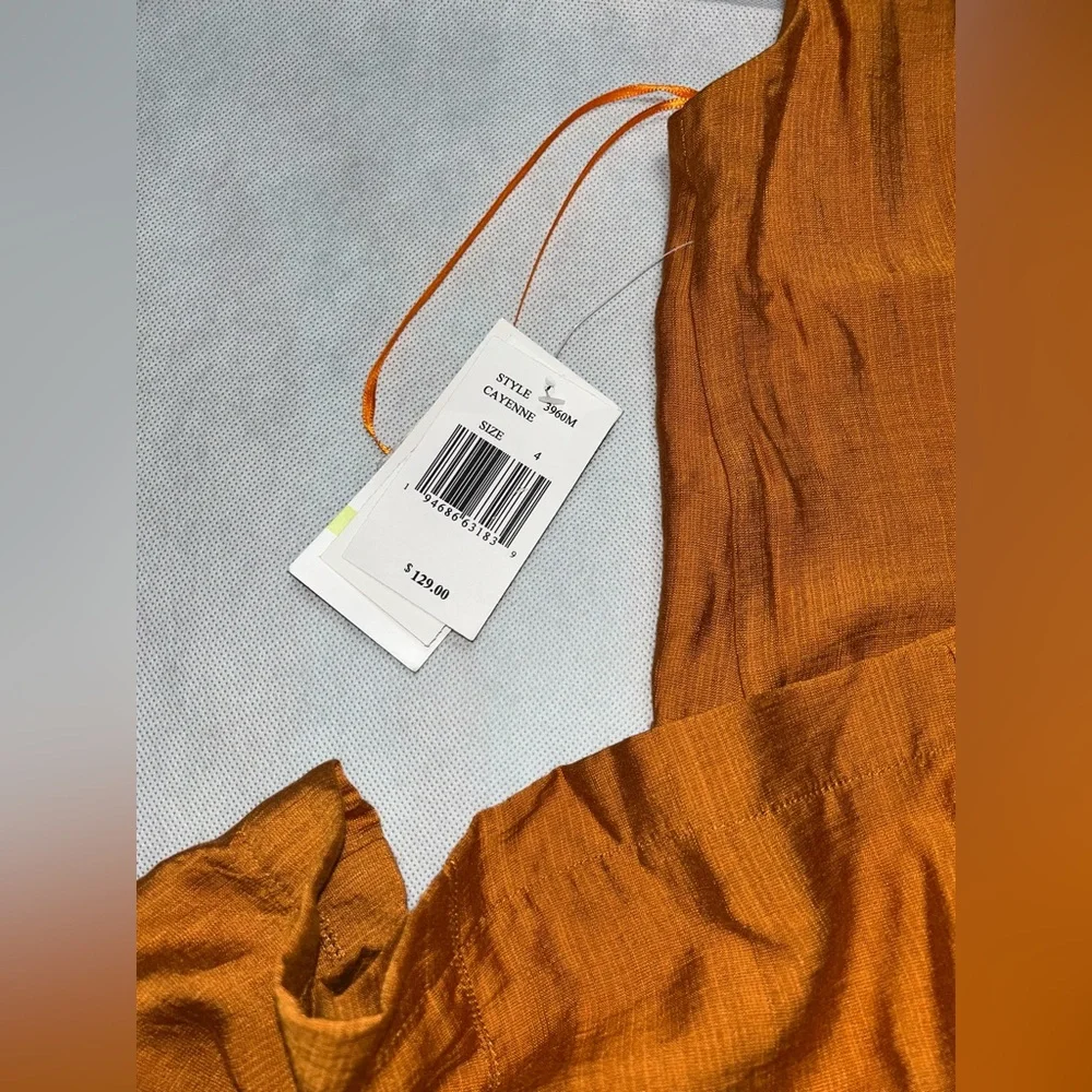 Taylor cayenne color cargo wide leg zip front jumpsuit NWT size 4 - Picture 5 of 6